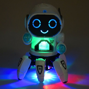 ربات کنترلی شش پا موزیکال و رقصنده سفید Dancing ROBOT on remote control RC music light white -اسباب بازی